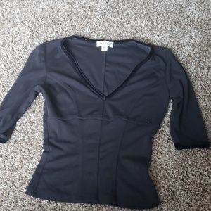 Small Bebe Black 3/4 Sleve Top